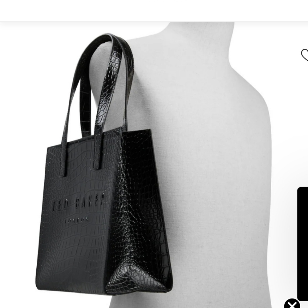 Ted Baker London The Icon Soocon Glossy Crocco Tote, Black, Faux Leather - Picture 4 of 10